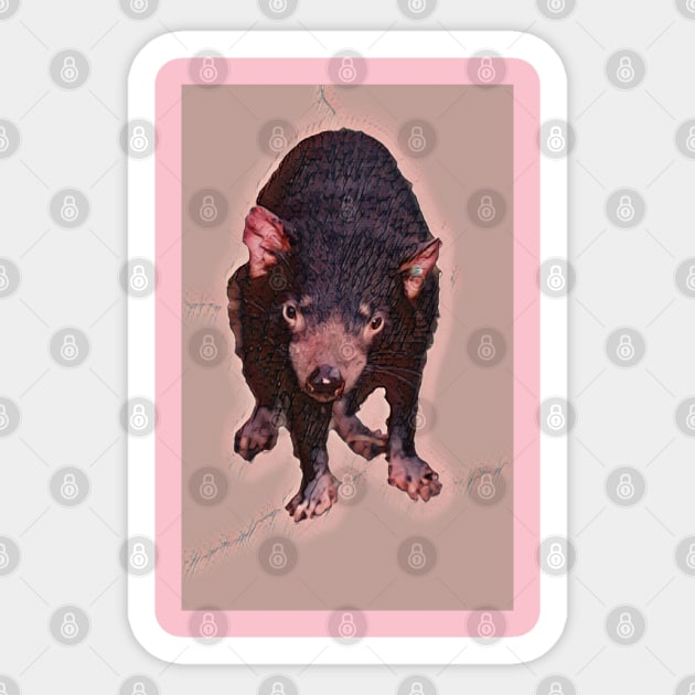 Tasmanian devil Sticker by Kielly